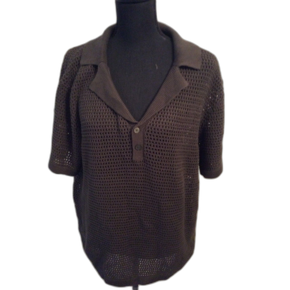 New NWT Sweater Polo Olive Green Men's Short Sleeve XL RSQ